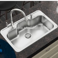 hot sale large single bowl stainless steel topmount sink