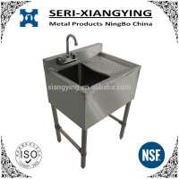 NSF Approval Stainless Steel One Tub Bar Sink with H or U Shape Leg Bracing and Faucet Factory Price