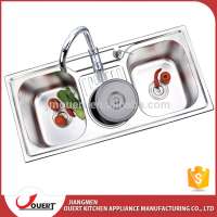 Custom size stainless steel vegetable wash restaurant sink double bowl kitchen sink