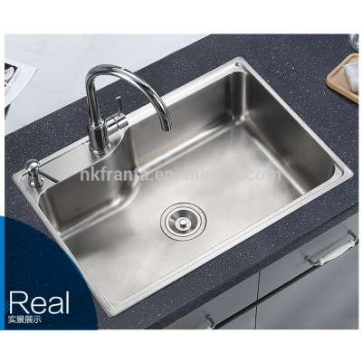 Hot sale 304 above counter large single bowl rectangular 20 gauge stainless steel kitchen sink