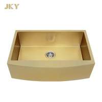 30 Inch Sinlge Nano Gold  Apron Front Stainless Steel Sink For Kitchen